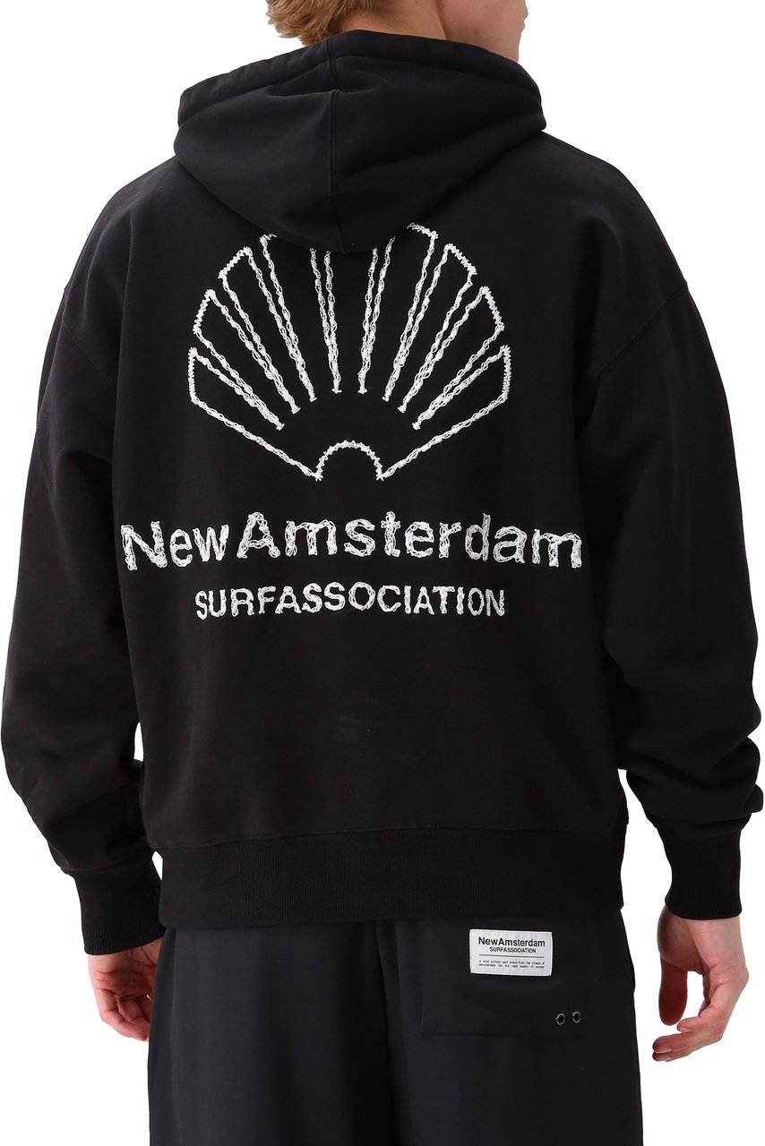 New Amsterdam Surf Association New Amsterdam Hoodie Zwart Logo Zwart