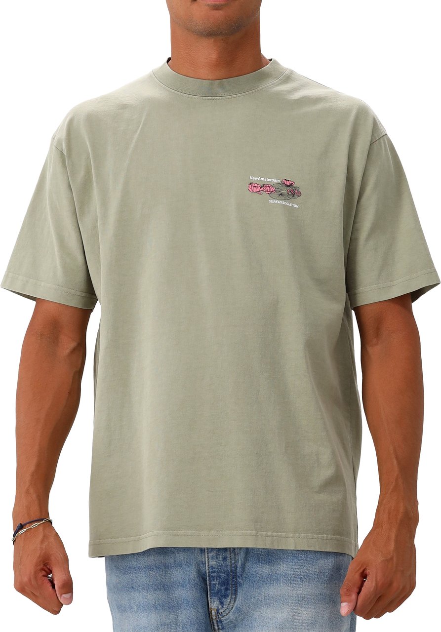 New Amsterdam Surf Association New Amsterdam T-shirt Groen Lilies Tee Groen