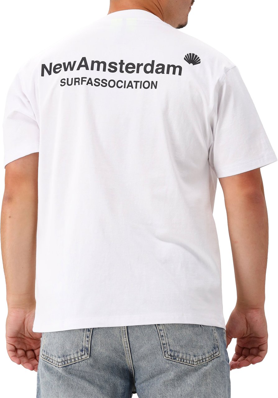 New Amsterdam Surf Association New Amsterdam T-shirt Wit Logo Tee Wit