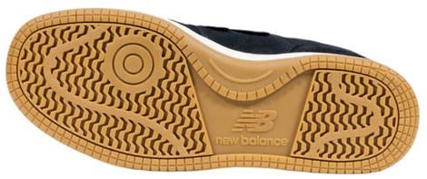 New Balance Black And White Leather Athletic Sneakers Zwart