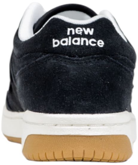 New Balance Black And White Leather Athletic Sneakers Zwart