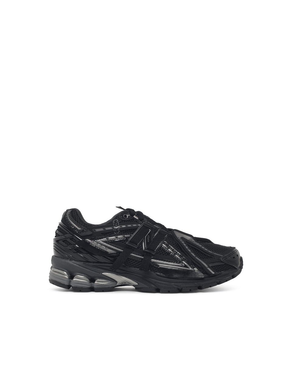 New Balance Black Mesh Sneakers With 3D Polyurethane Inserts And Padded Collar Zwart