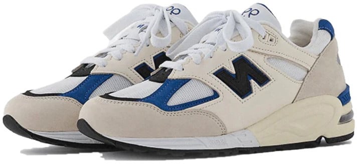 New Balance New Balance 990 v2 Made In USA White Blue Grijs