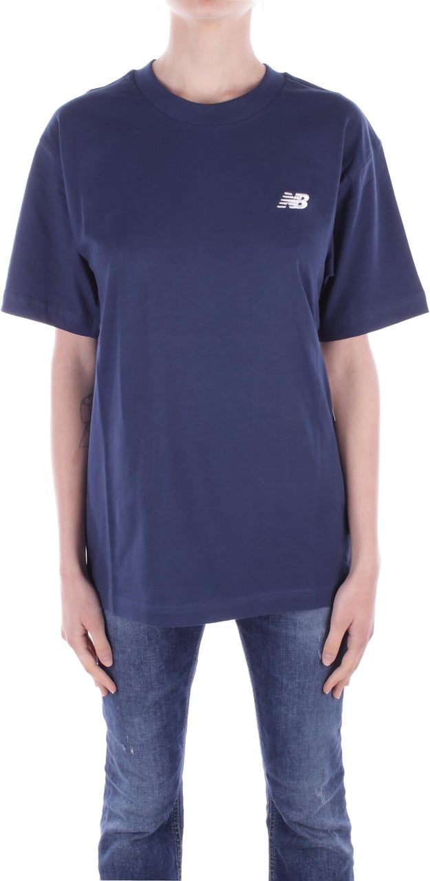 New Balance T-Shirts And Polos Blue Blauw