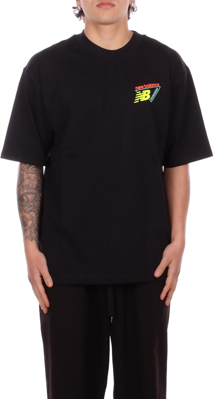 New Balance T-Shirts And Polos Black Zwart