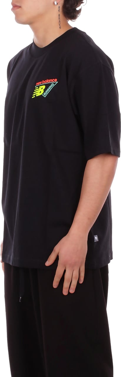 New Balance T-Shirts And Polos Black Zwart