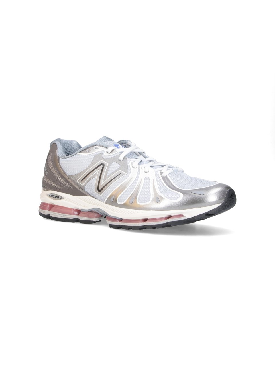New Balance White Mesh Synthetic Performance Sneakers Zilver