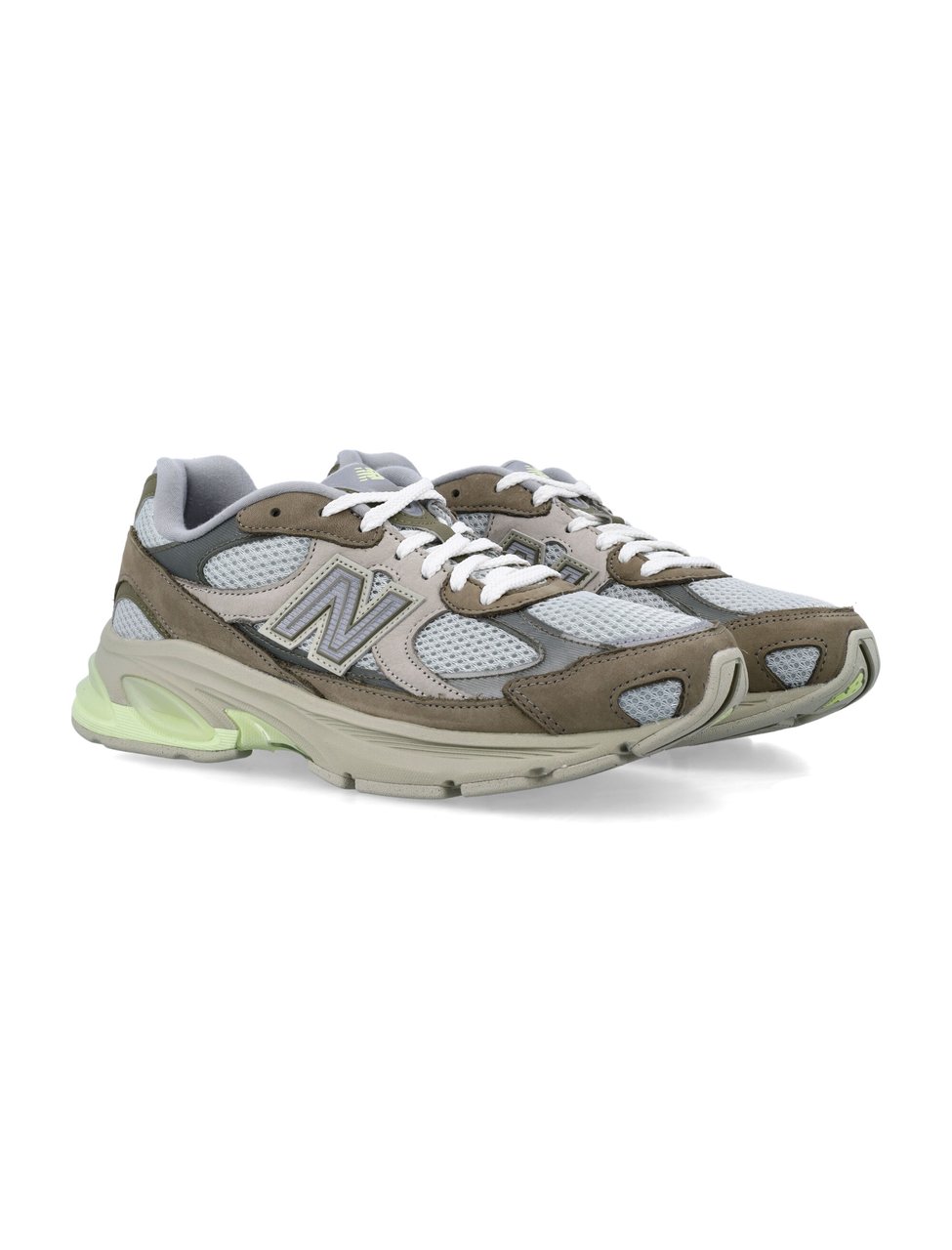 New Balance Diamond Pattern Mesh Sneakers Grijs