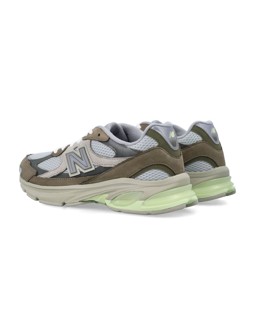 New Balance Diamond Pattern Mesh Sneakers Grijs
