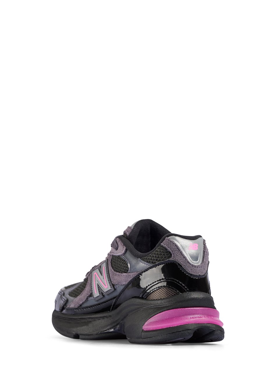 New Balance Sport-Infused Sneakers with Glossy Synthetic Overlays Zwart
