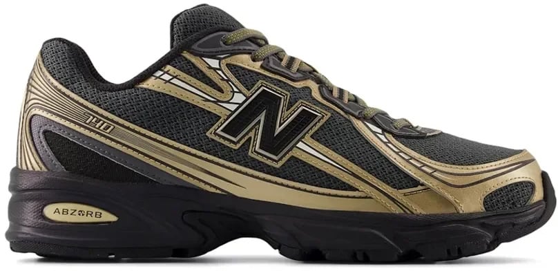 New Balance New Balance 740v2 Black Castlerock Gold Metallic Zwart