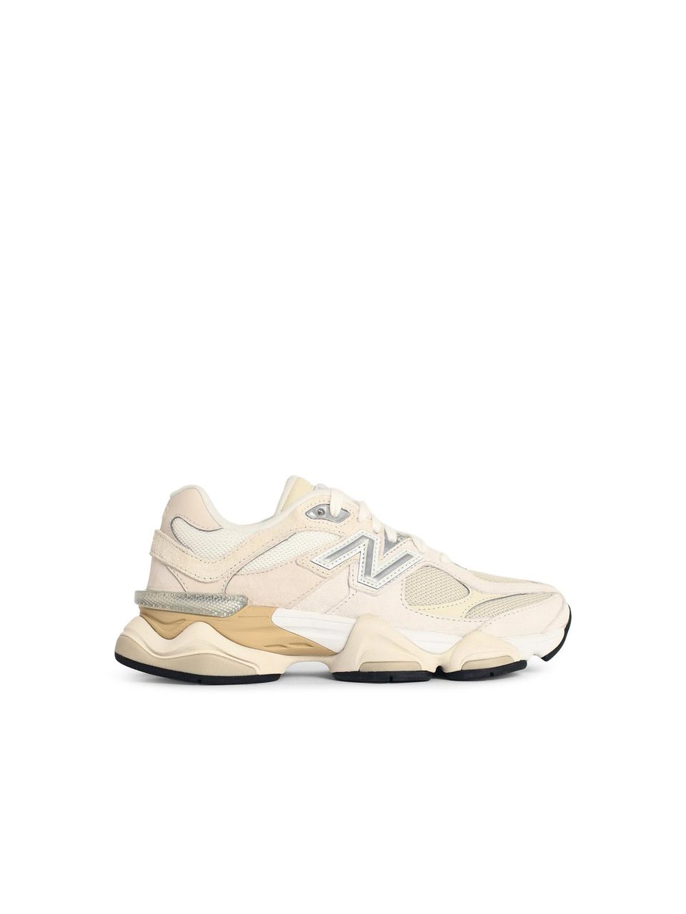 New Balance '9060' 'Sea Salt' Ivory Suede Blend Sneakers Wit