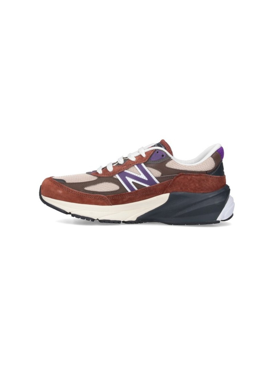 New Balance Round Toe Sneakers With Suede And Mesh Accents Bruin