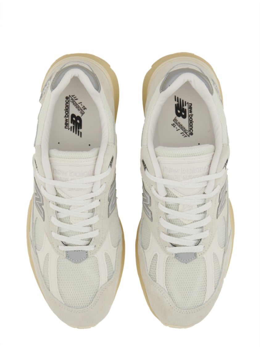 New Balance Sporty Pigskin And Mesh Sneakers With Cushioned Sole Neutraal