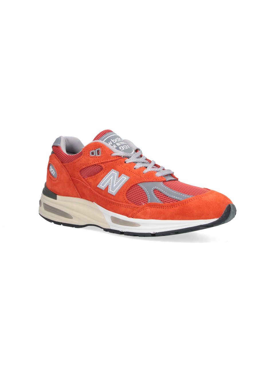 New Balance Orange Suede Mesh Grey Accent Sneakers Oranje