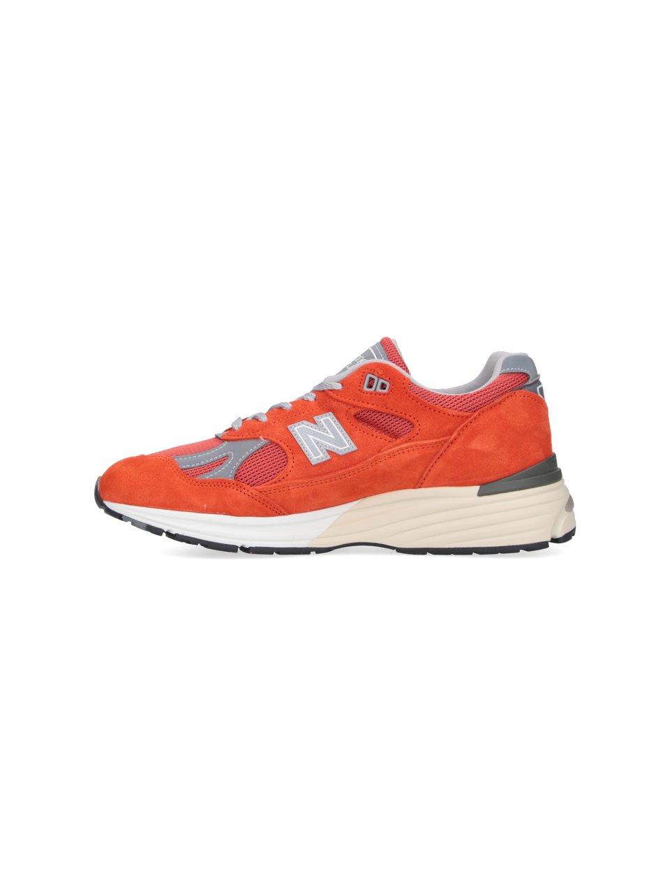 New Balance Orange Suede Mesh Grey Accent Sneakers Oranje