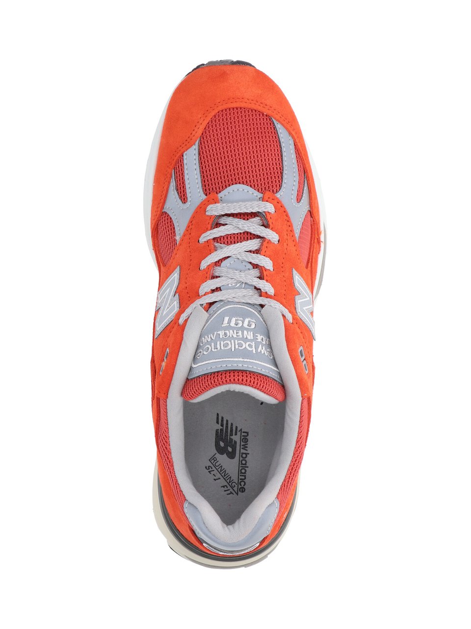 New Balance Orange Suede Mesh Grey Accent Sneakers Oranje