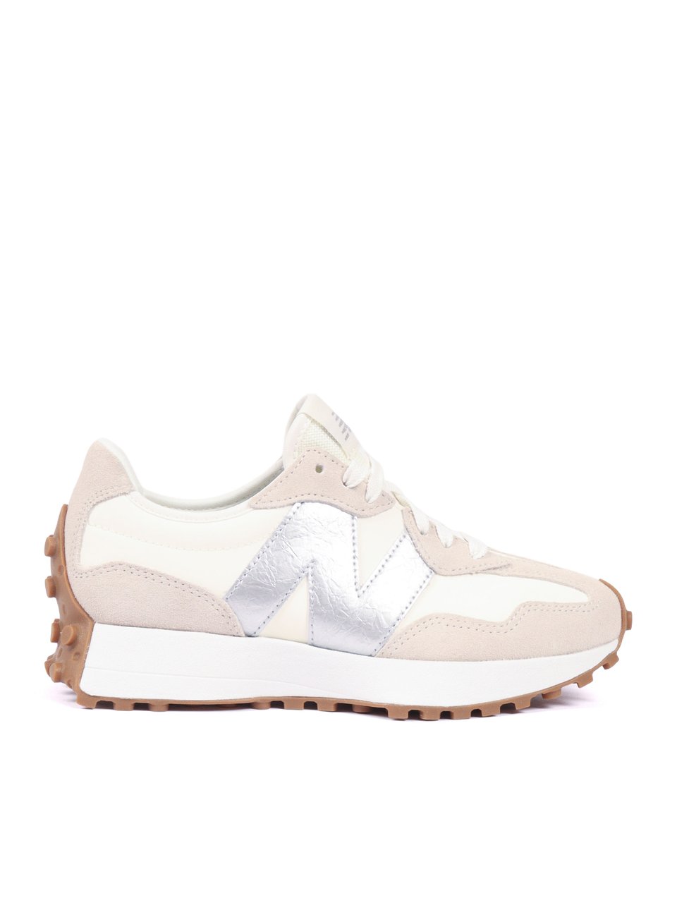 New Balance Angora Silver Metallic Suede Sneakers Neutraal