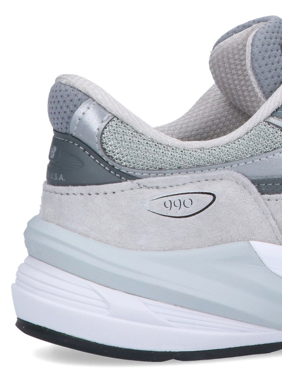 New Balance Tonal Grey Leather And Mesh Sneakers Grijs