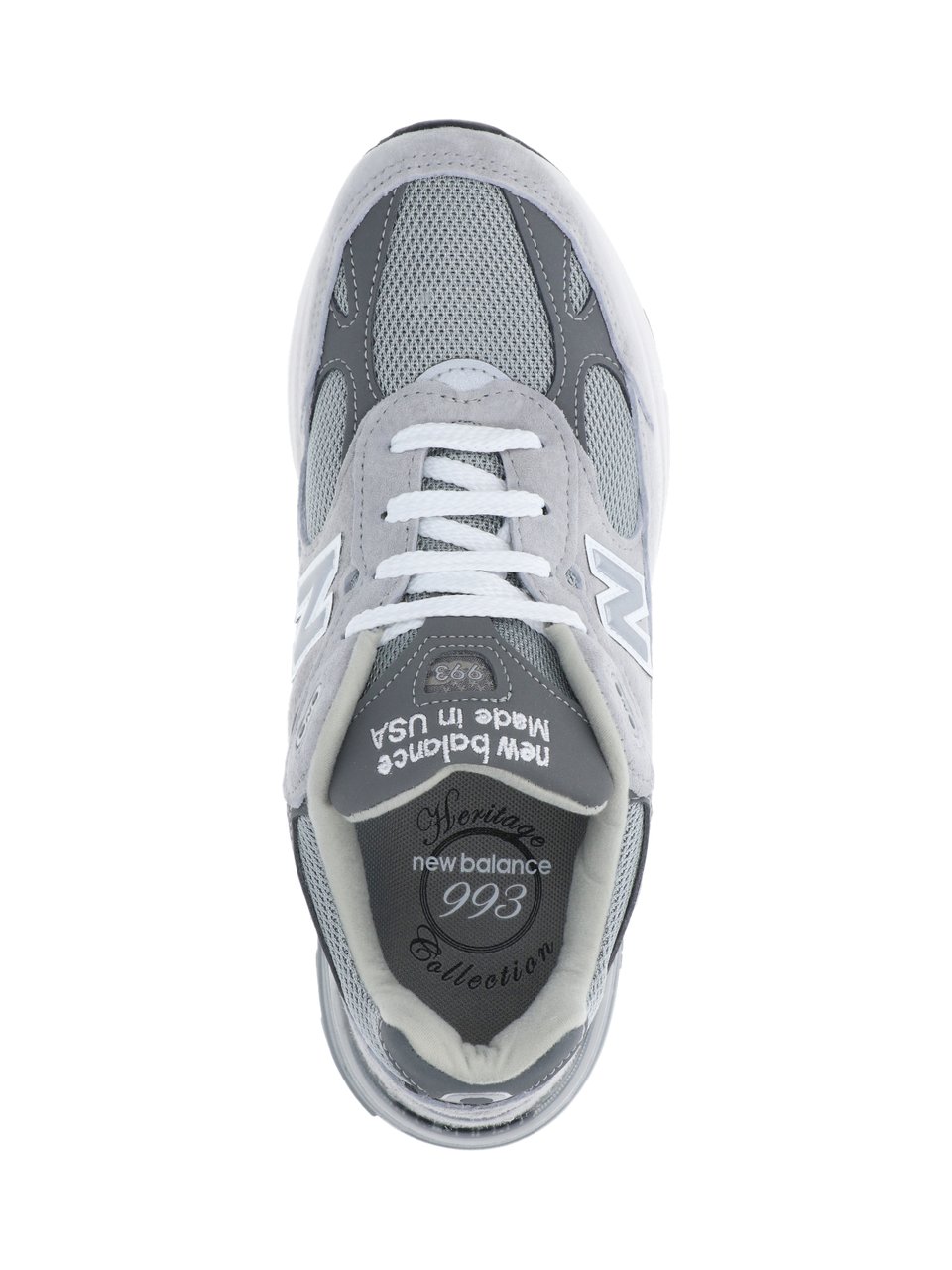 New Balance Grey 993 Suede Mesh Sneakers Grijs