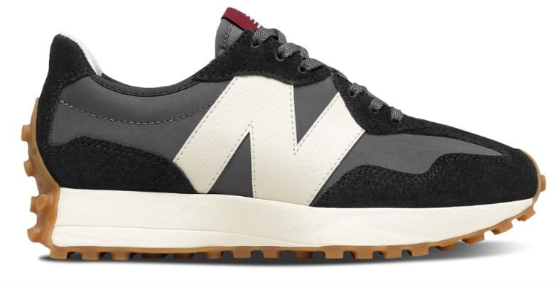 New Balance New Balance 327 Black White Gum Zwart