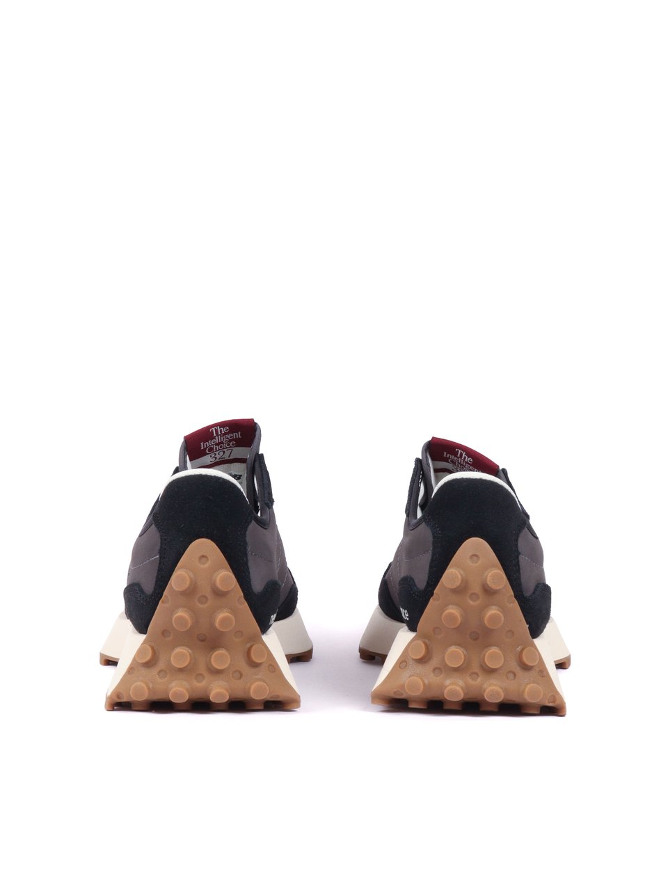 New Balance Black Suede Leather Contrast Sneakers Zwart