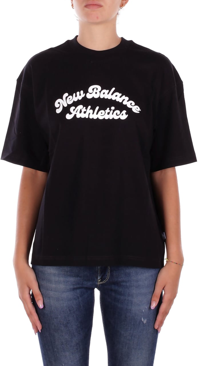 New Balance T-Shirts And Polos Black Zwart