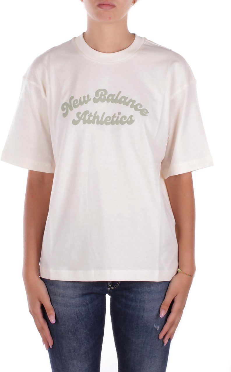 New Balance T-Shirts And Polos Cream Wit