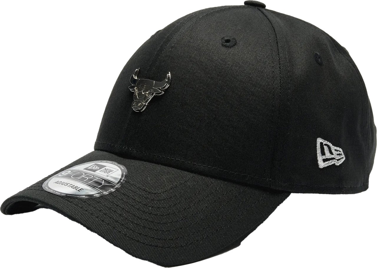 New Era New Era 9forty Adjustable Pin Logo Chicago Bulls Cap Zwart/Zwart Zwart