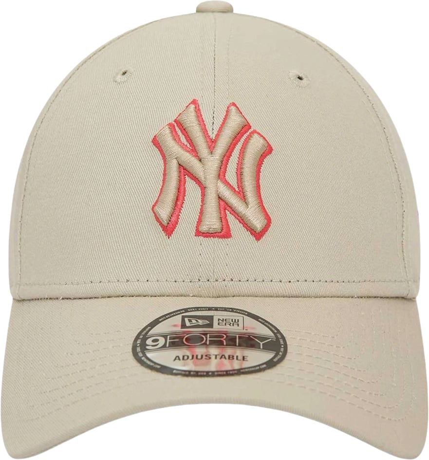New Era New York Yankees League Essential 9Forty Adjustable Cap Beige/Oranje Blauw