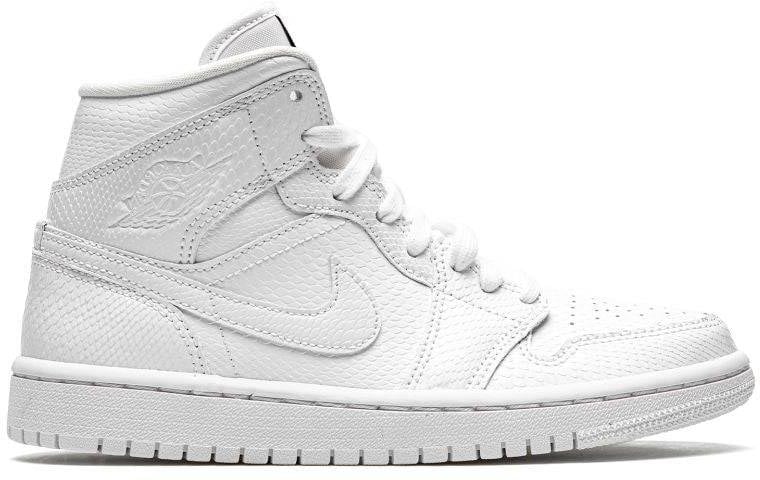 Nike Air Jordan 1 Mid White Snakeskin Wit