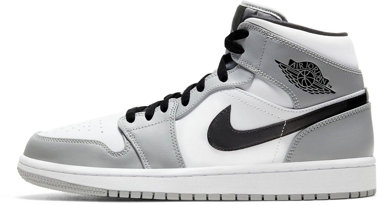 Nike Air Jordan 1 Mid Light Smoke Grey Zwart