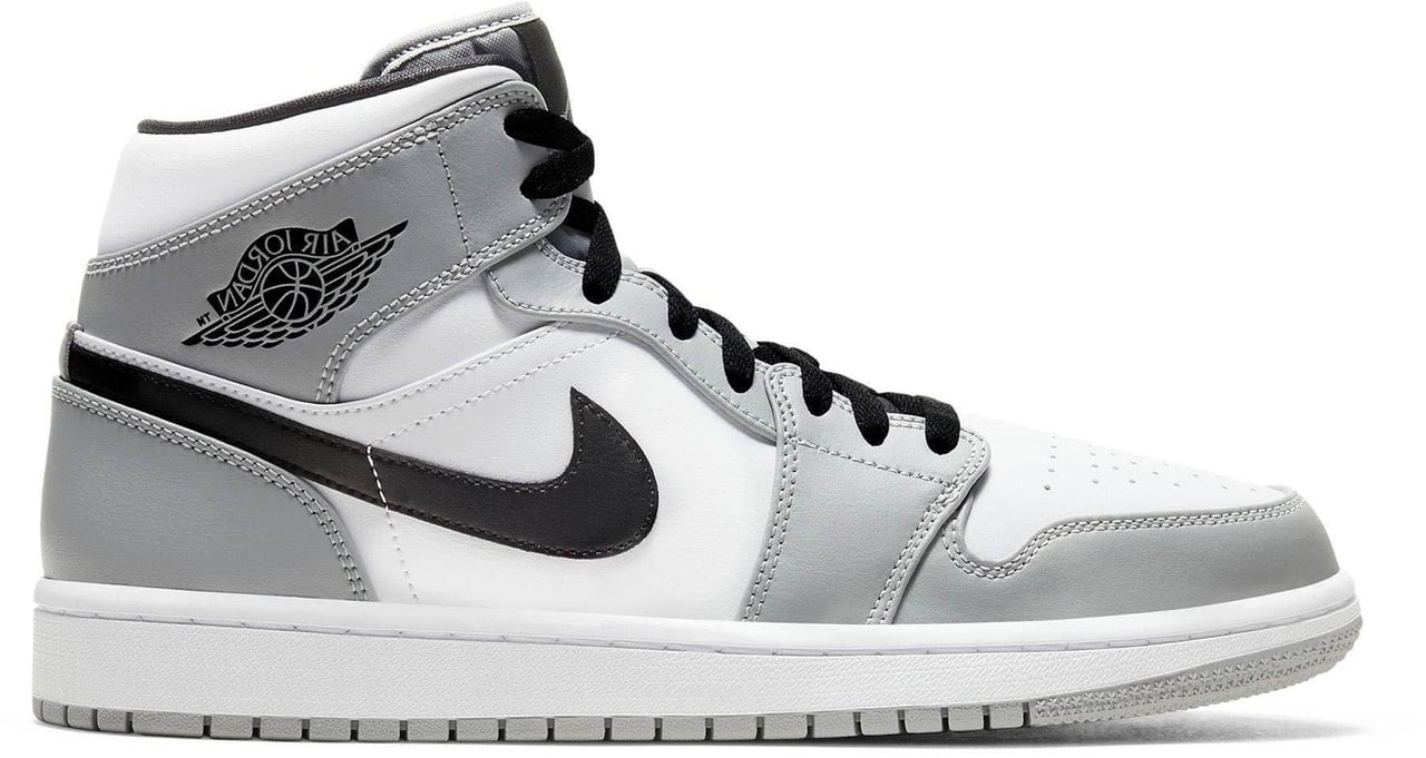 Nike Air Jordan 1 Mid Light Smoke Grey Zwart