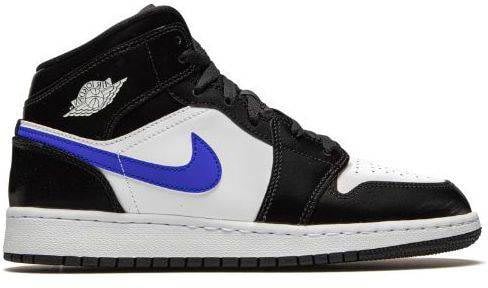 Nike Air Jordan 1 Mid Racer Blue Zwart
