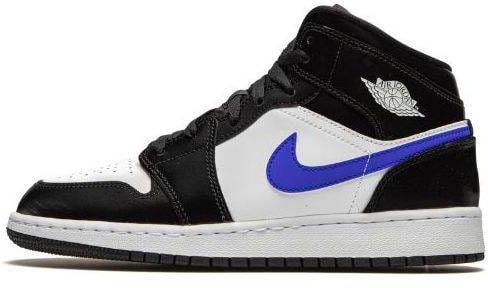 Nike Air Jordan 1 Mid Racer Blue Zwart