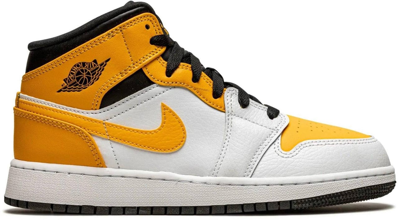 Nike Air Jordan 1 Mid White University Gold Oranje