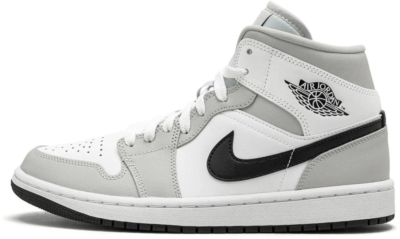 Nike Air Jordan 1 Mid Light Smoke Grey Black Zwart
