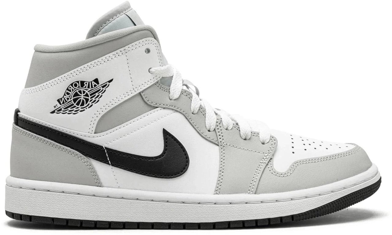 Nike Air Jordan 1 Mid Light Smoke Grey Black Zwart