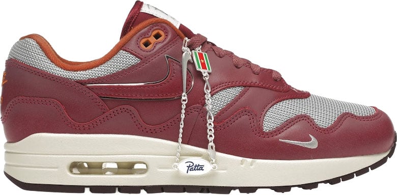Nike Nike Air Max 1 Patta Waves Rush Maroon (with Bracelet) Grijs