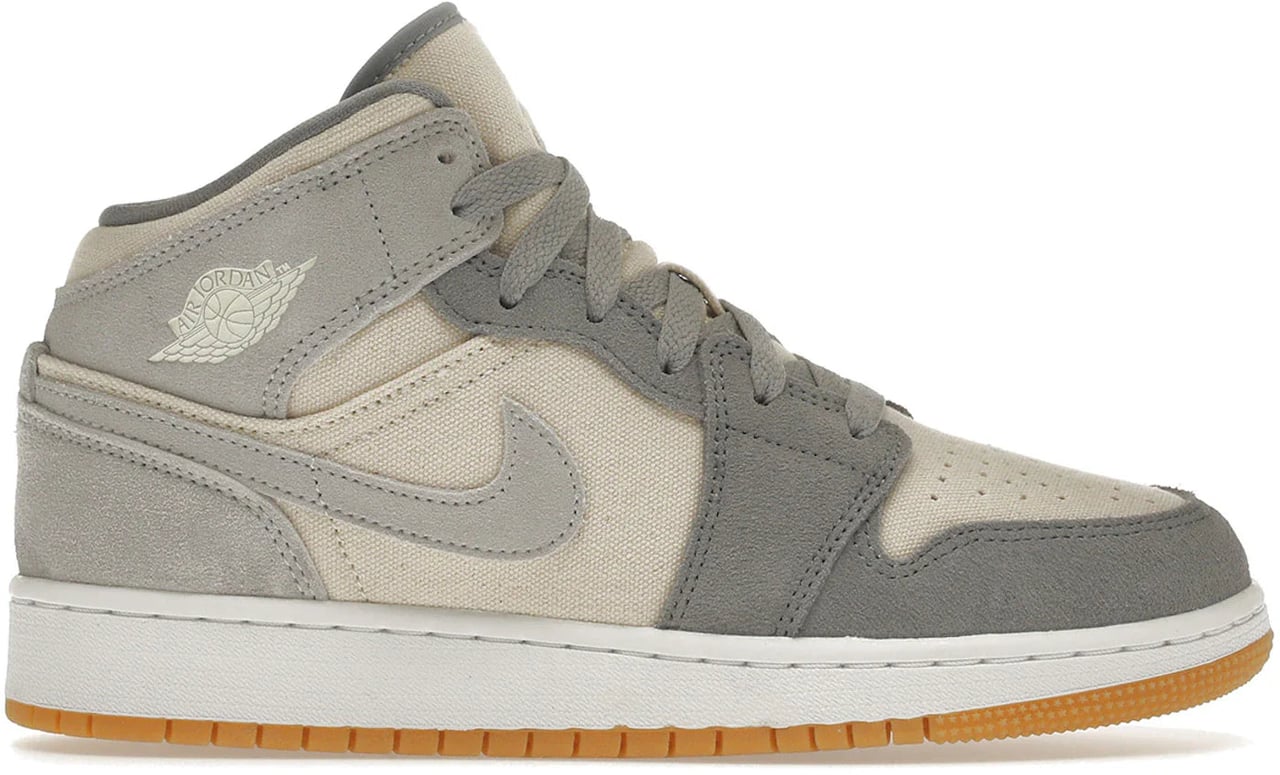 Nike Jordan 1 Mid SE Coconut Milk Particle Grey (GS) Wit