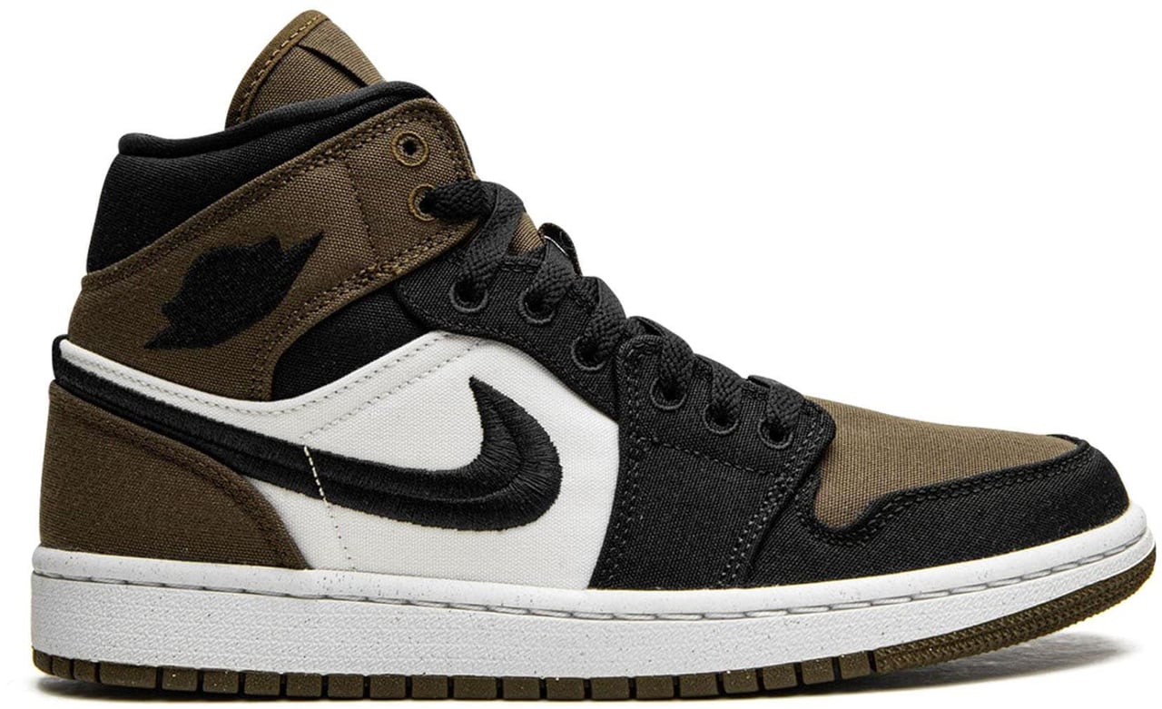 Nike Air Jordan 1 Mid SE Olive Toe Zwart