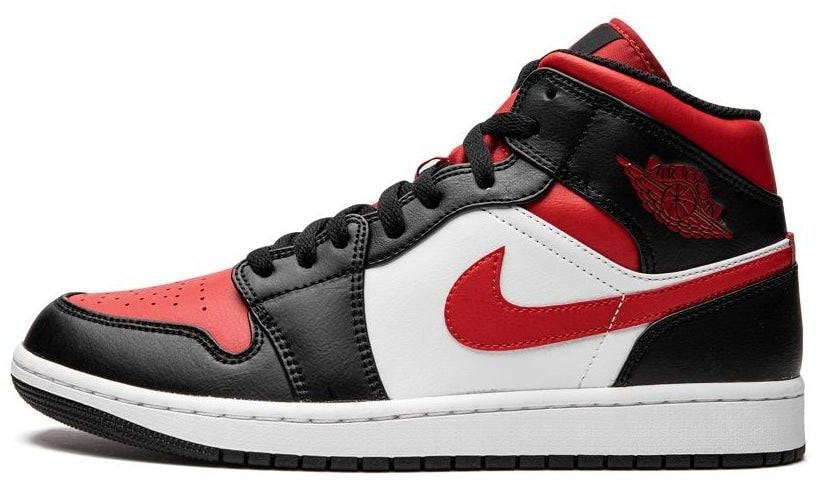 Nike Air Jordan 1 Mid Bred Toe Zwart