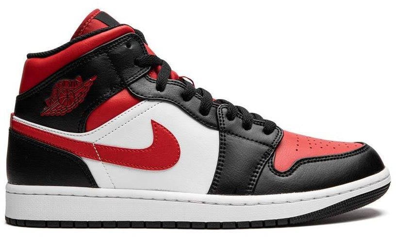 Nike Air Jordan 1 Mid Bred Toe Zwart