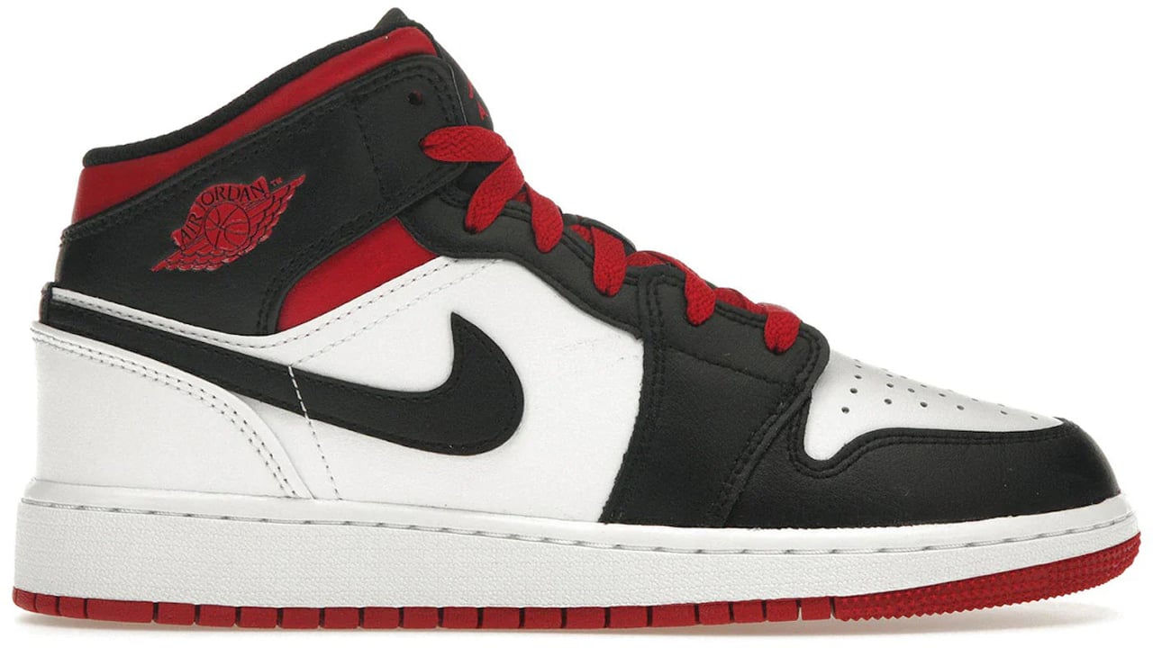 Nike Jordan 1 Mid Gym Red Black Toe (GS) Rood