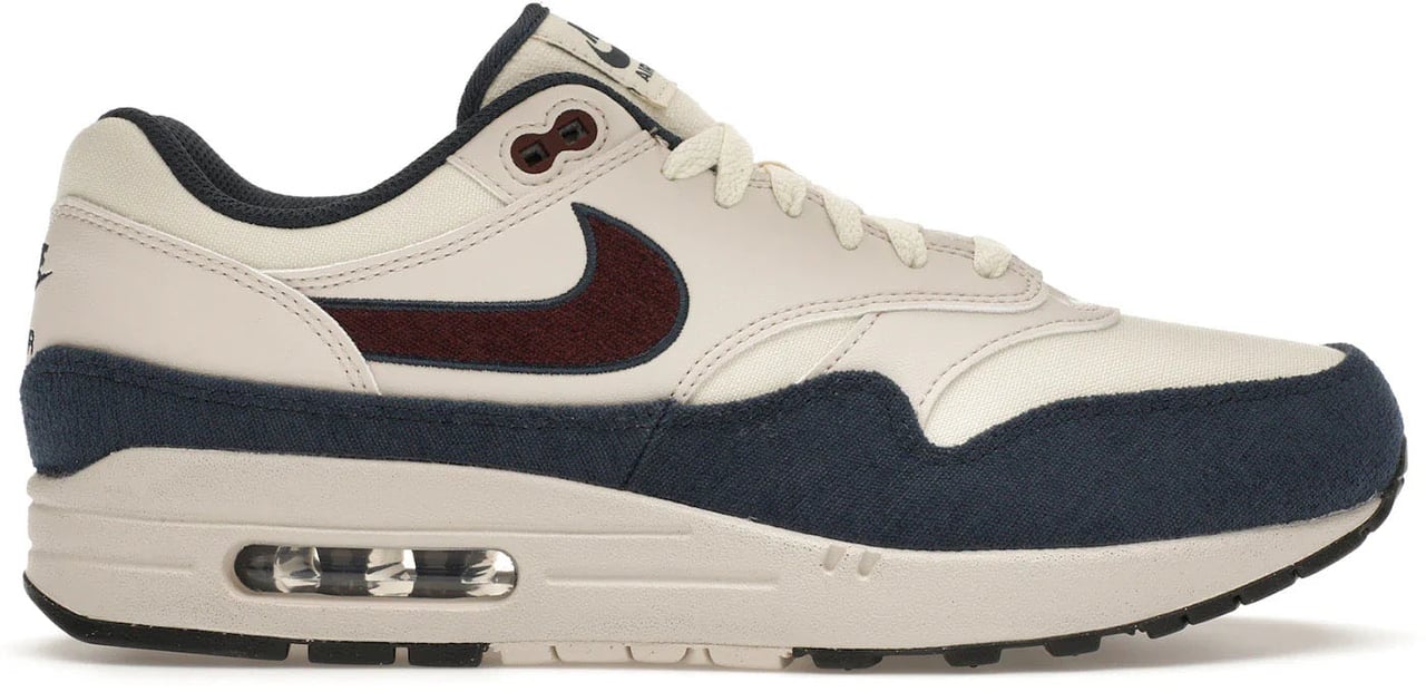 Nike Air Max 1 Coconut Milk Burgundy Crush Navy Beige