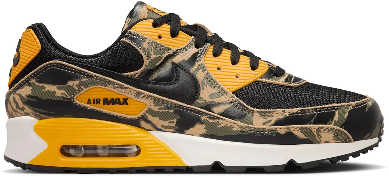 Nike Nike Air Max 90 Premium Black University Gold Camo Zwart