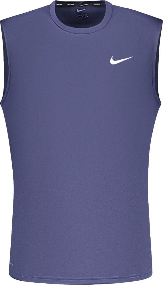 Nike Blue Polyester Men's Tank Blauw