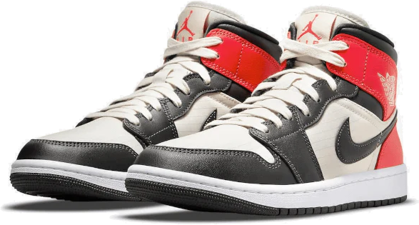 Nike Jordan 1 Mid Newsprint Light Orewood Brown Rood