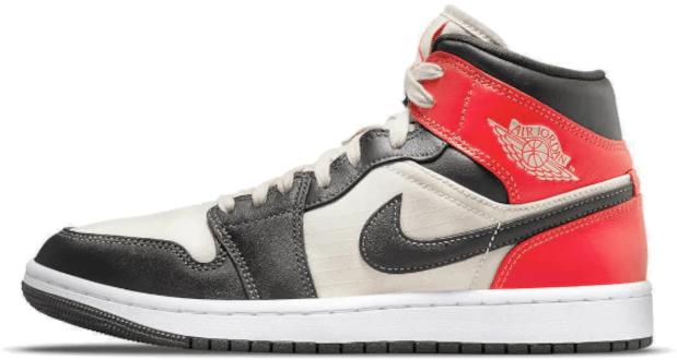 Nike Jordan 1 Mid Newsprint Light Orewood Brown Rood