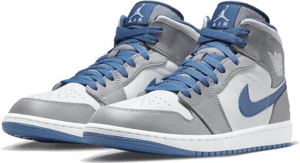 Nike Jordan 1 Mid True Blue GS Grijs